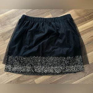 Sparkle bottom skirt with tulle overlay